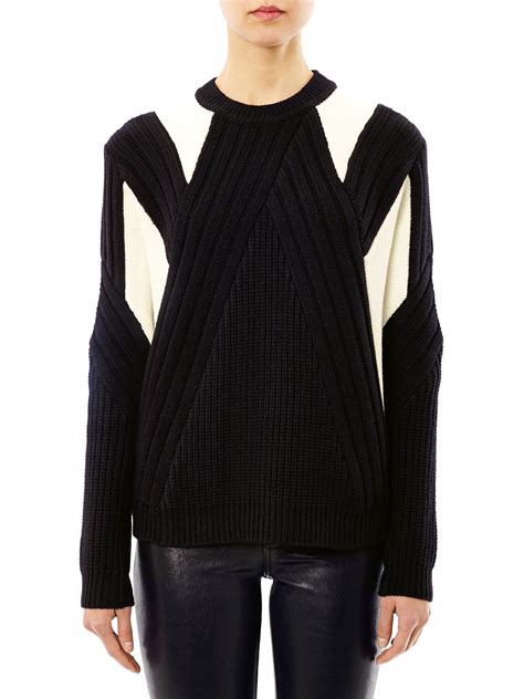 givenchy sweater in patchwork knit with g pin|Givenchy Sweater in patchwork knit with G pin .